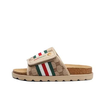 OUBT Rubber Sole Slip Resistant Odor Resistant Abrasion Resistant Slide Slippers Unisex Khaki