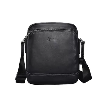 Hush Puppies Cow Leather Crossbody Bag Shoulder Bag Men's Black
