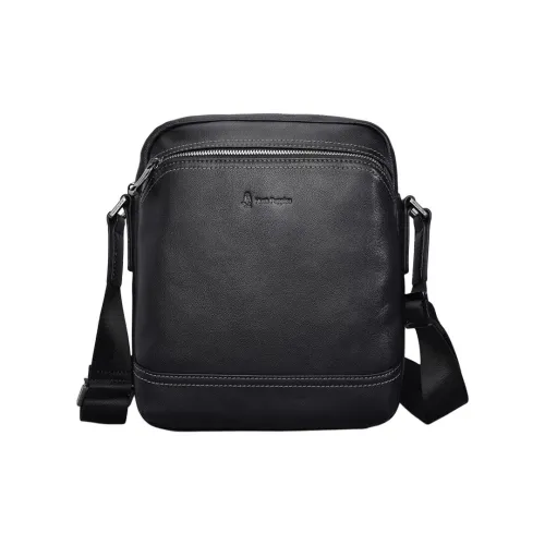 Hush Puppies Cow Leather Crossbody Bag Shoulder Bag Men's Black