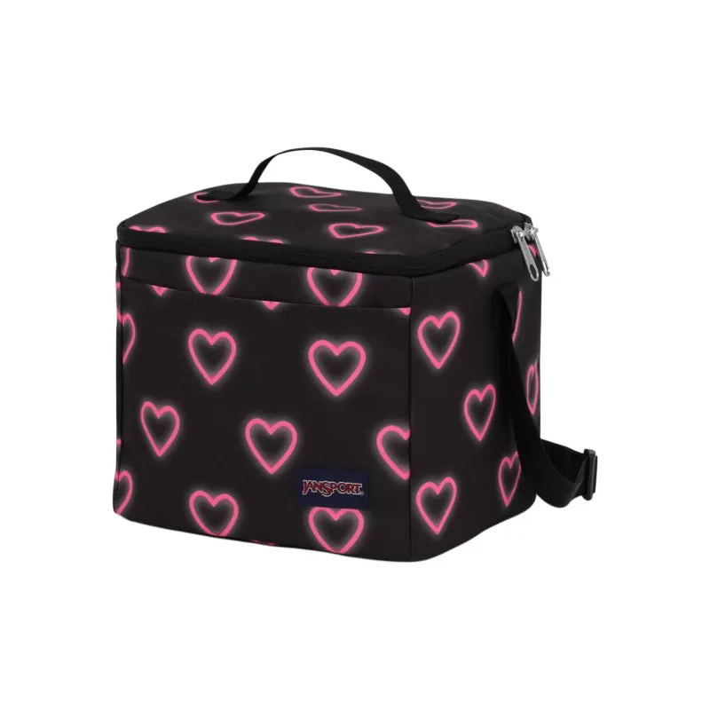 JanSport Polyester Crossbody Bag Lunch Bag Storage Bag Unisex Black & Pink-1