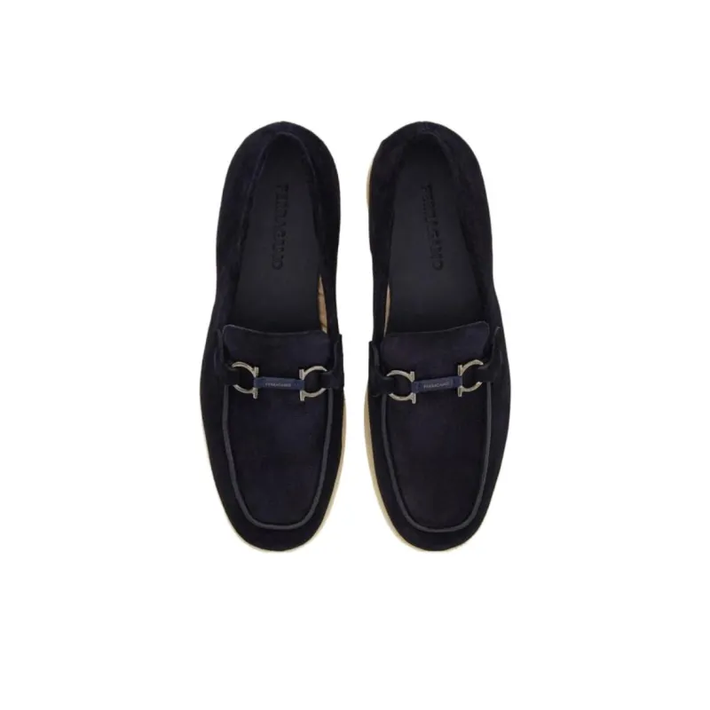 FERRAGAMO Gancini-plaque Leather Loafers-3