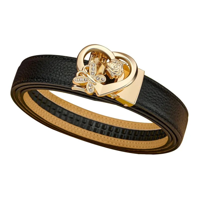WilliamPOLO Cow Leather Leather Belts Women's Width  2.5cm-1