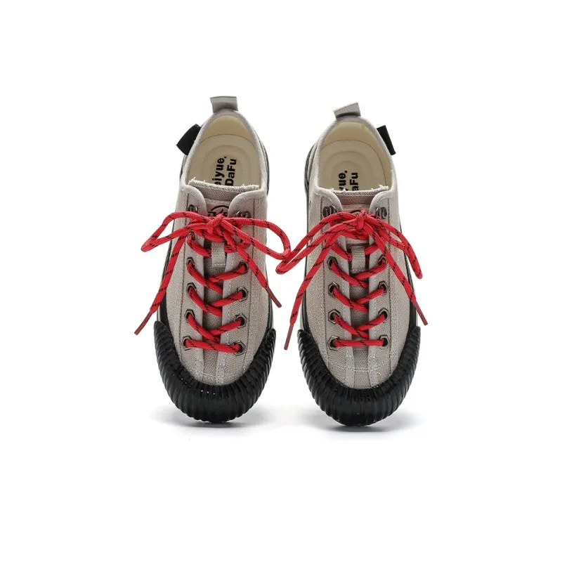 Feiyue Anti-Slip And Wear-Resistant Breathable Low-Top Canvas Shoes Women's Gray-2