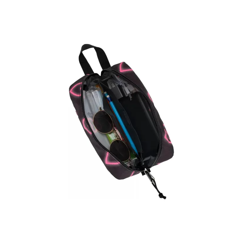 JanSport Polyester Makeup Bag Storage Bag Unisex Black & Pink-4