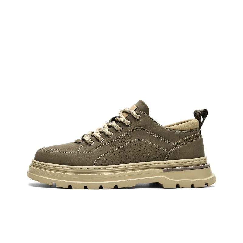 HLA Vintage Outdoor Casual Fleece-Lined Versatile Work Boots Low-Top Wear-Resistant Men's-14