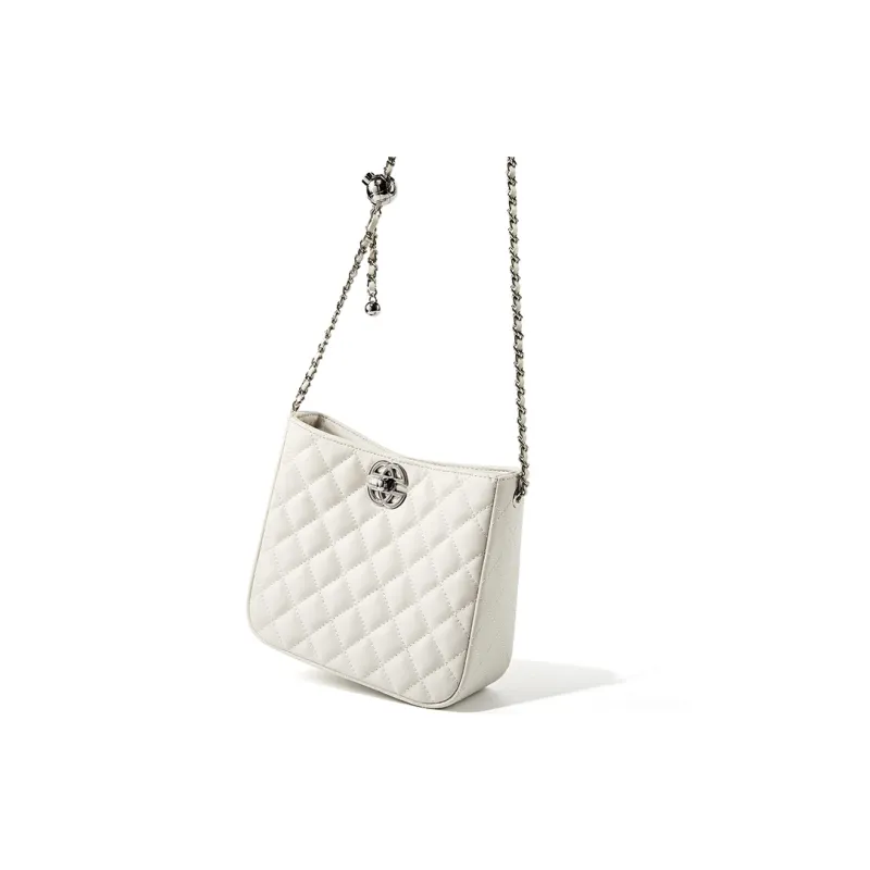 Carnival Keep Cow Leather Small Square Bag Crossbody Bags Shoulder Bags Regular Women's Ecru/Black-2