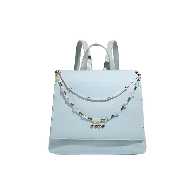 MINLUBAOLUO PU Backpack Women's Blue/Green-3