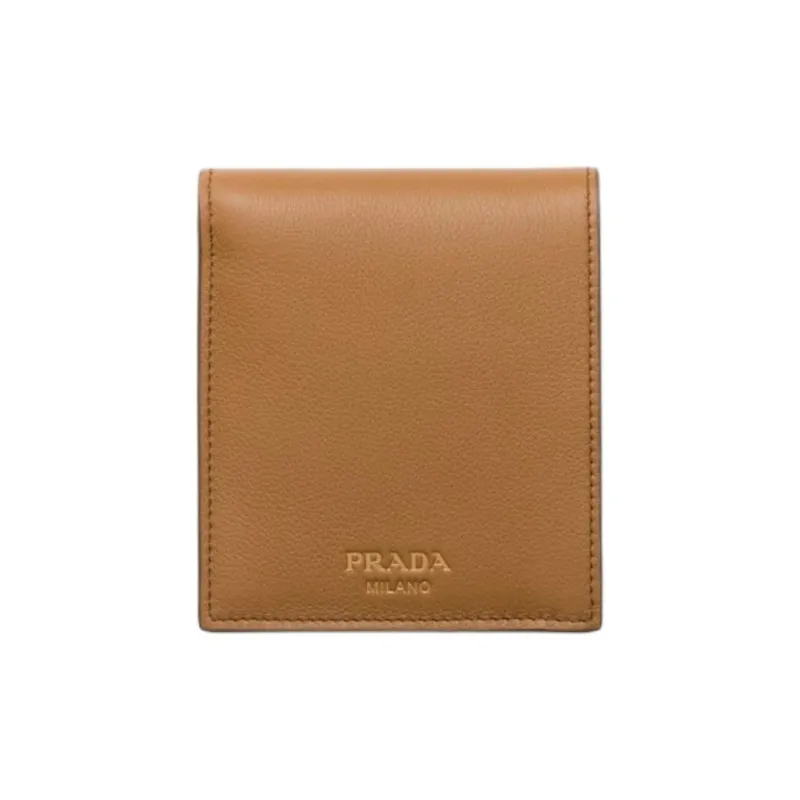 PRADA Leather Wallet Men's Brown-0