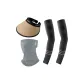 Gray Face Masks+Coffee Visor Cap+Black Cooling Arm Sleeves