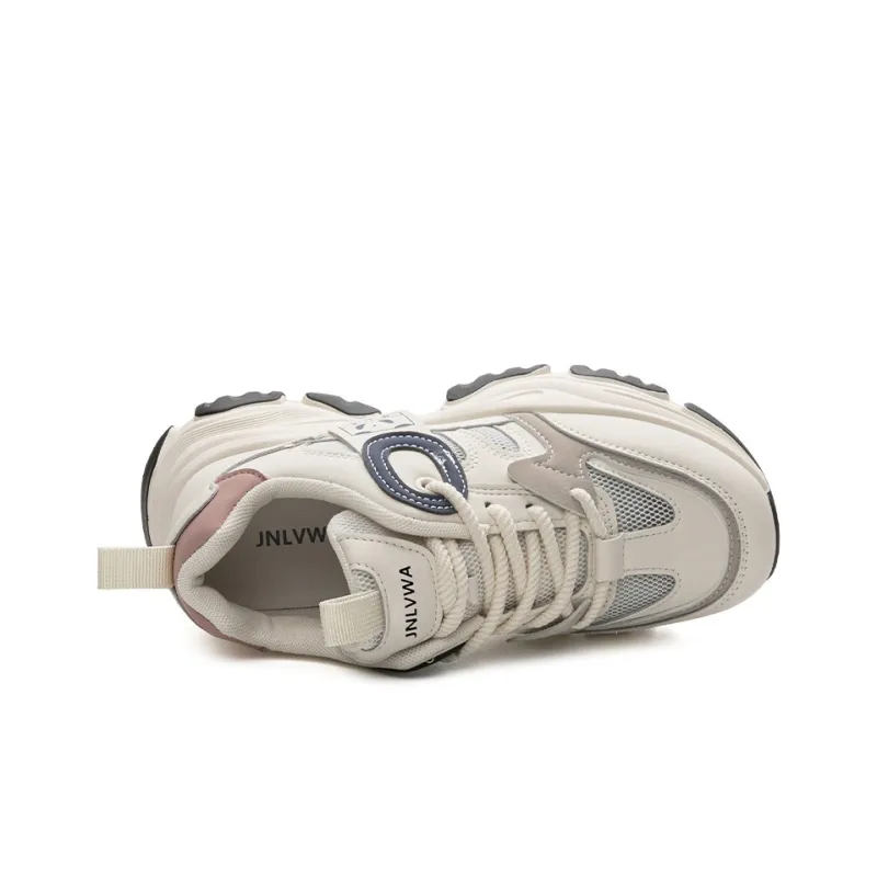 JNLVWA Slip-Resistant Breathable Lightweight Height Increasing Low-Top Chunky Sneakers Women's-19