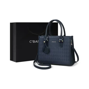 C°BANNER Cow Leather With Synthetic Leather Handbag, Shoulder Bag, Crossbody Bag, Mom Bag Large Size Women's Blue