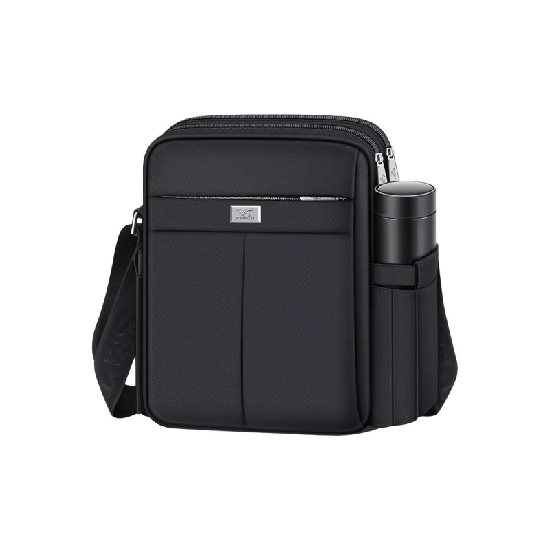SEPTWOLVES Oxford Shoulder Bag Crossbody Bag Men's Black-8
