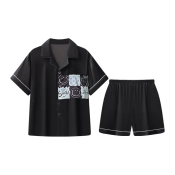 Qiao Ni Tong Pajama Set Men's Elegant Black