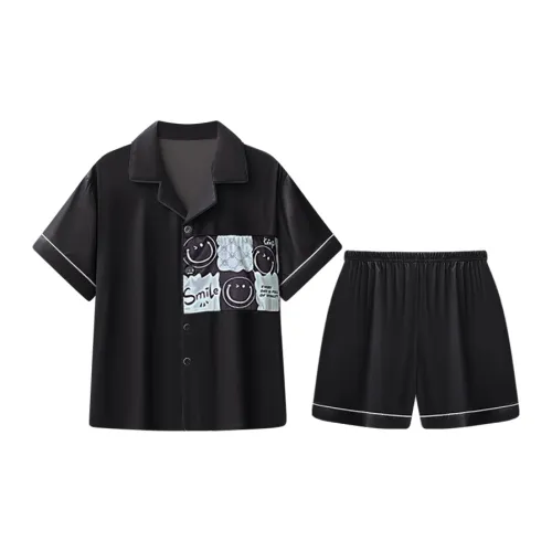 Qiao Ni Tong Pajama Set Men's Elegant Black