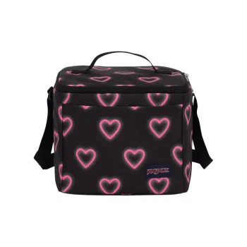 JanSport Polyester Crossbody Bag Lunch Bag Storage Bag Unisex Black & Pink