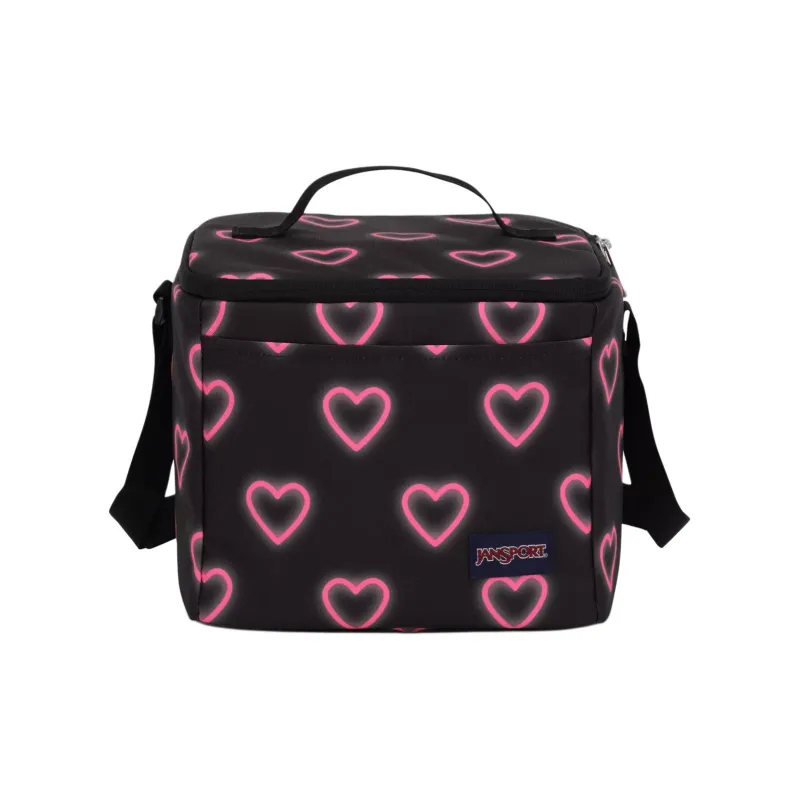 JanSport Polyester Crossbody Bag Lunch Bag Storage Bag Unisex Black & Pink-0