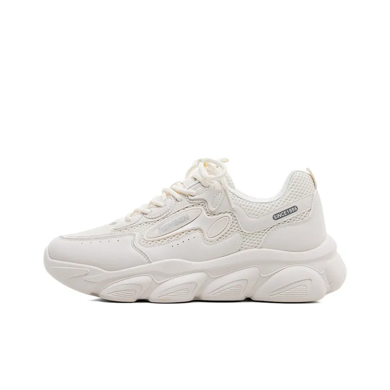 RENBEN Slip Resistant Low Top Chunky Sneakers Men's Beige-0