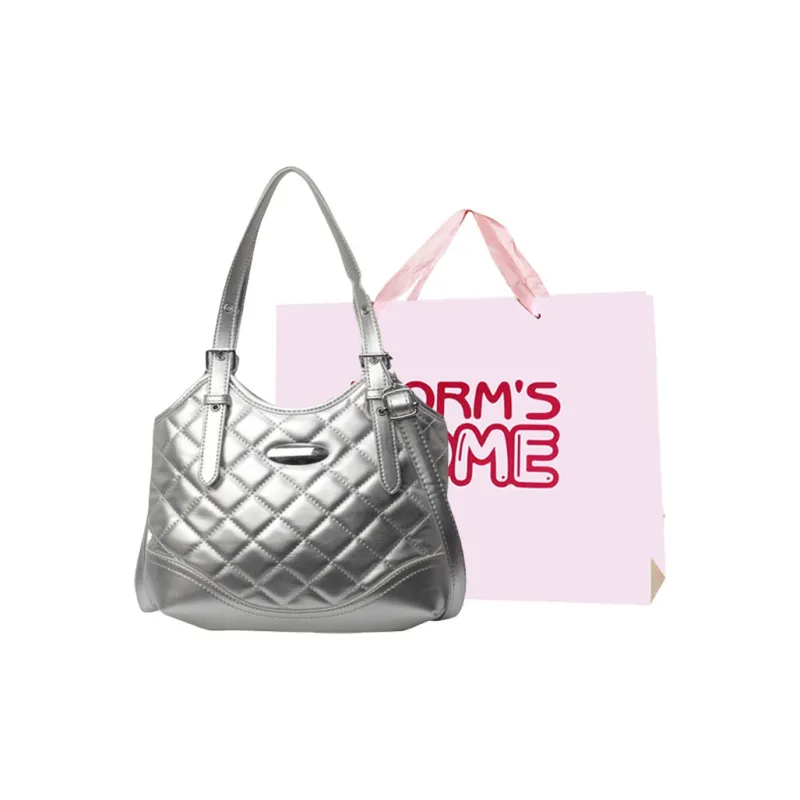 Worm's Home PU Shoulder Bag, Crossbody Bag, Handbag Women's White/Silver/Black/Blue/Pink-9