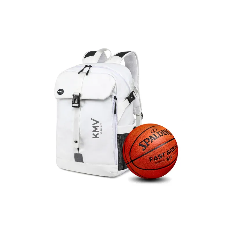 KMV Polyester Backpack Unisex Black/White-20