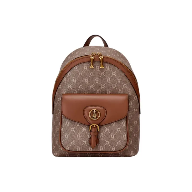 Hush Puppies Synthetic Leather Bonded Split Cow Leather Backpack Large Size Women's Multicolor-0