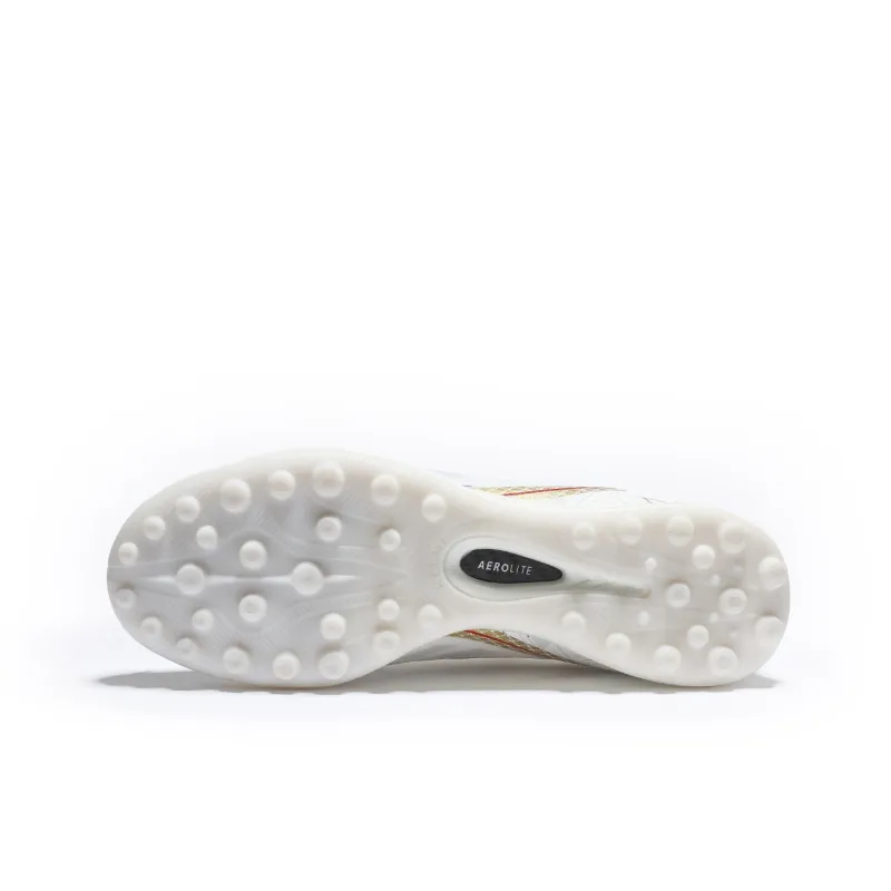 KELME Glimpse TF Rubber Broken Studs Anti Slip Wear Resistant Soccer Shoes Unisex White Gold-5