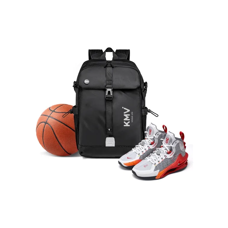 KMV Polyester Backpack Unisex Black/White-35