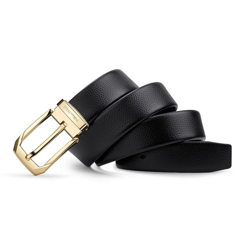 WilliamPOLO Cow Leather Leather Belts Men's Width 3.7CM-1