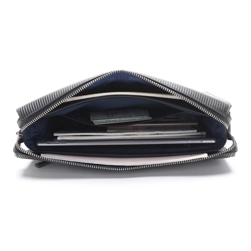 ELLE HOMME Top Grain Cow Leather Shoulder Bag Small Size Men's Black-6