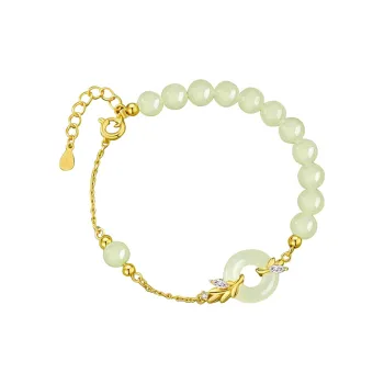 Mom's Gift Bracelets Pale Greenish-White Jade Women's