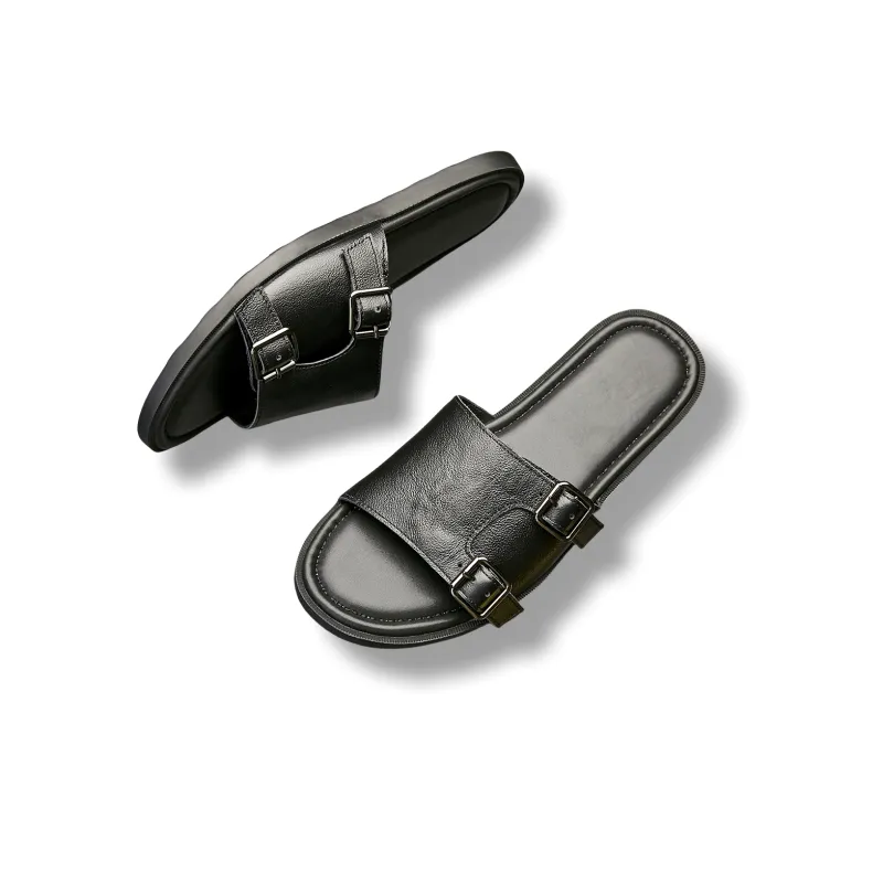 Brounvanm Slide Slippers Men Black/Brown-4