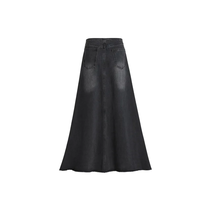 Rose Denim Long Skirts Women's-3