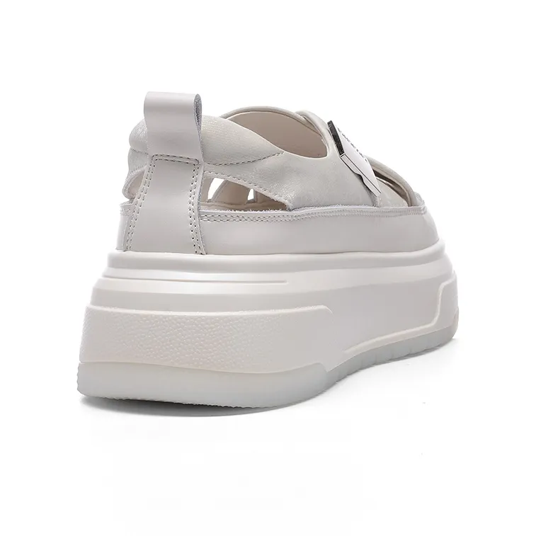 KEJIANNI Casual Shoes Women's White/Silver-3
