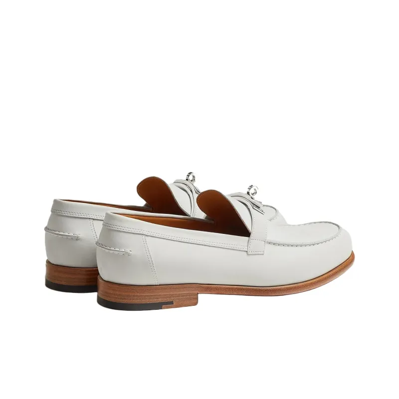 HERMES Destin Loafers Men's White-3