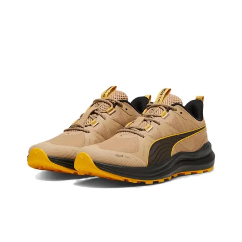 PUMA Reflect Lite Trail Anti Slip Wear Resistant Low Top Trail Running Shoes Unisex Yellow Black-3