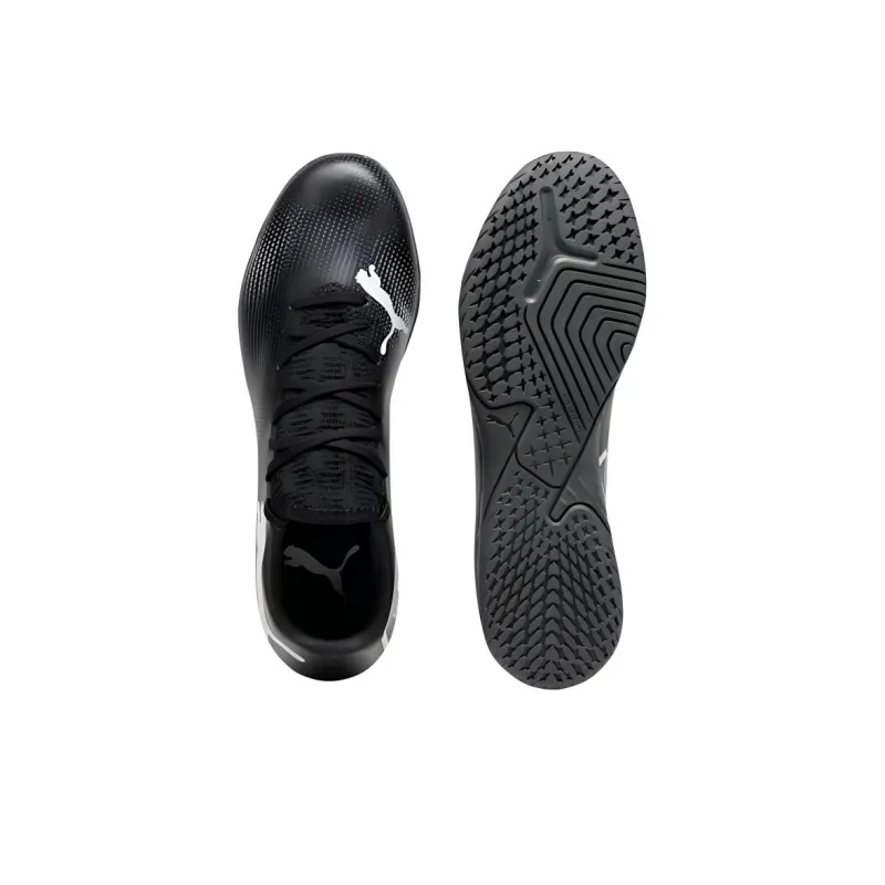 PUMA FUTURE 7 PLAY Anti Slip Wear Resistant Soccer Shoes Men's Black White-4