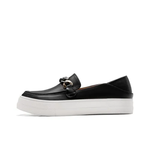 BOSSSUNWEN Skateboard Shoes Women's Low-Top Black