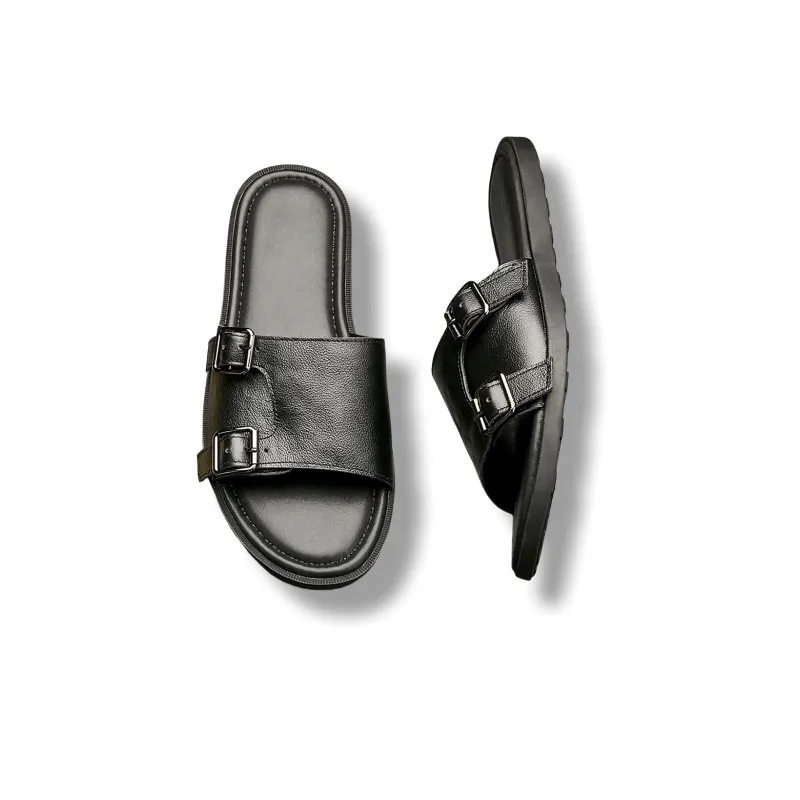 Brounvanm Slide Slippers Men Black/Brown-5