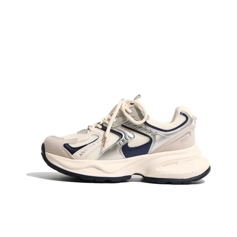 LXVB Slip-Resistant Breathable Low-Top Chunky Sneakers 5cm Women's-10
