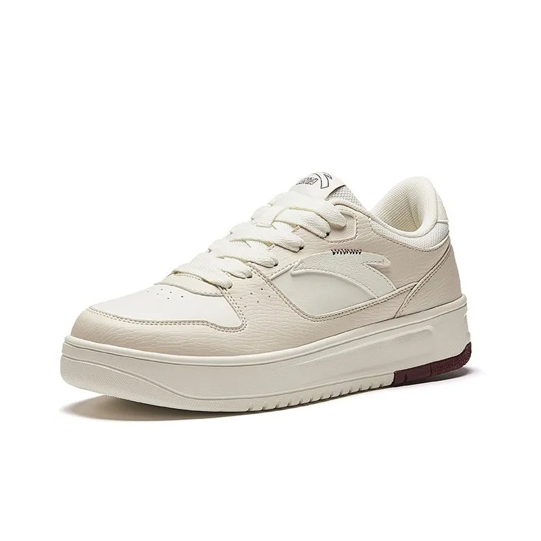 ANTA Lightness Skateboard Shoes Men Low Top Ivory White/Mud Gray-1