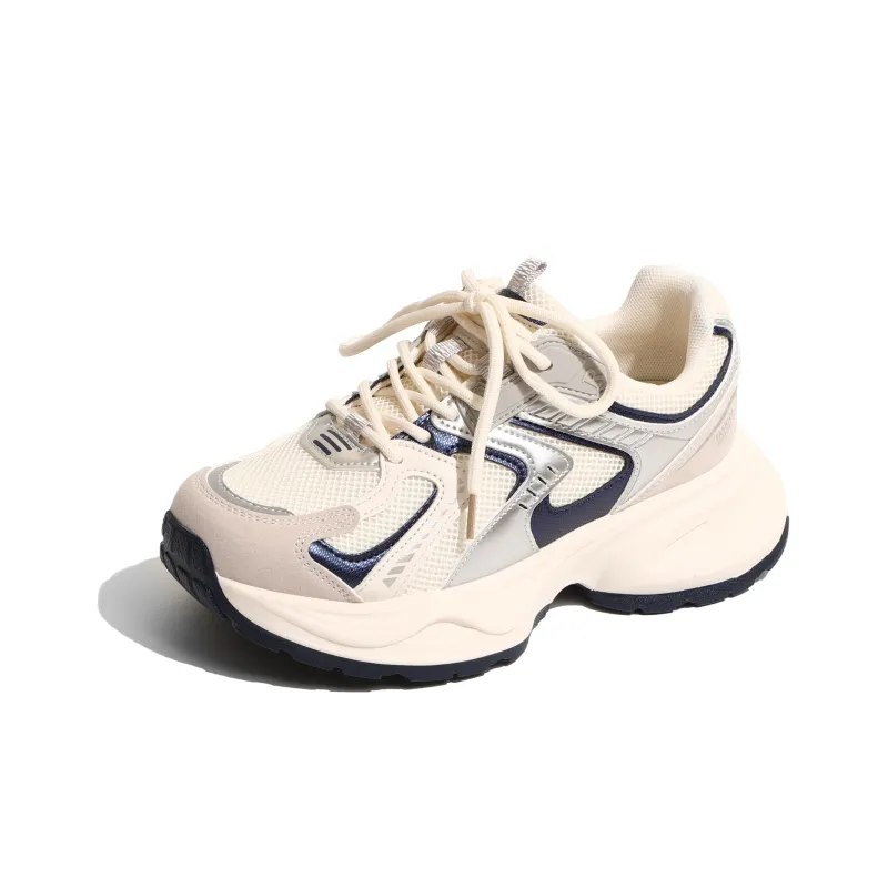 LXVB Slip-Resistant Breathable Low-Top Chunky Sneakers 5cm Women's-9