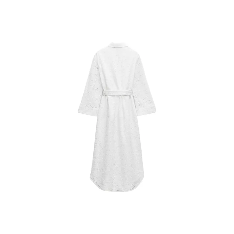 ZARA Long-Sleeved Dresses Women's White-1
