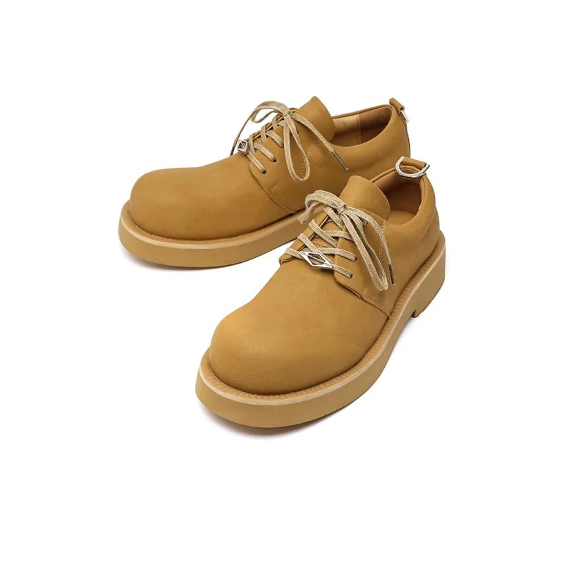 Chi Wolf Height Increasing Low-Top Casual Shoes Unisex Yellow-13