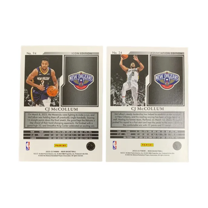 PANINI 2022 23 NOIRCJ McCollum 20/99 Base+23/99 Base Player Card Pass Through Sports Cards 2 Pcs-1