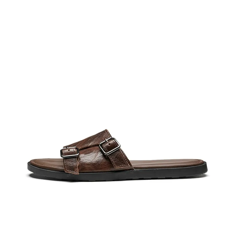 Brounvanm Slide Slippers Men Black/Brown-6