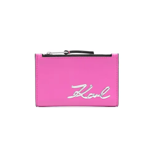 KARL LAGERFELD Polyurethane With Calfskin Wallet Women's Lotus Pink