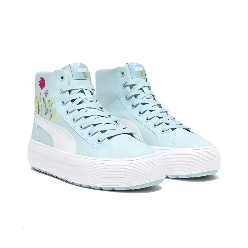 PUMA Anti Slip Wear Resistant Mid Top Casual Shoes Women's Blue White-3