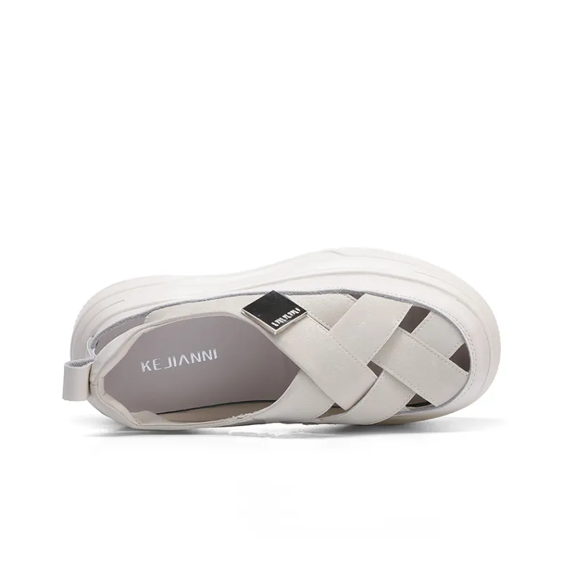 KEJIANNI Casual Shoes Women's White/Silver-2