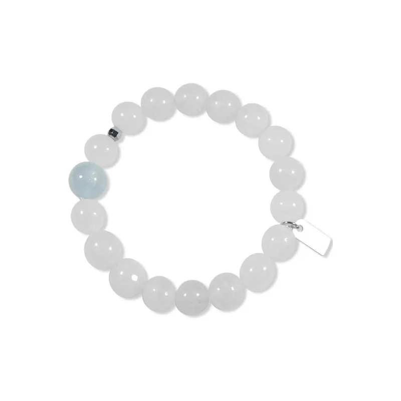 AWE Beads Gray Angel Niche Accessory Agate Crystal Beaded Bracelet Birthday Confession Bestie Gift Unisex-5