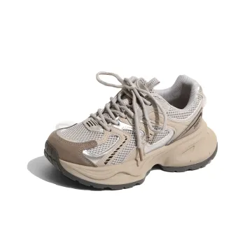 LXVB Slip-Resistant Breathable Low-Top Chunky Sneakers 5cm Women's