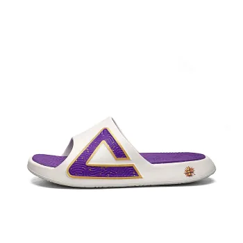 PEAK Tai Ji1.0 Slip Resistant Abrasion Resistant Slide Slippers Men's Ivory Purple